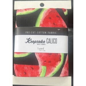 Keepsake Calico Watermelon Precut Cotton Quilters Fabric - 1 Yd Cut - 42” Wide